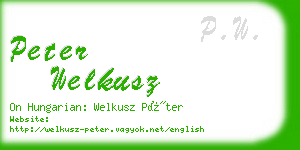 peter welkusz business card